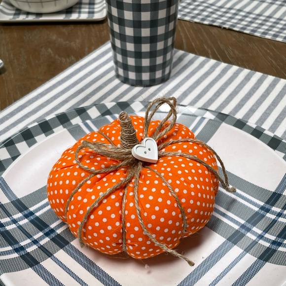 One Orange Pumpkin of Your Choice Stuffed Fabric Pumpkins Fall Farmhouse Decor - Picture 8 of 8